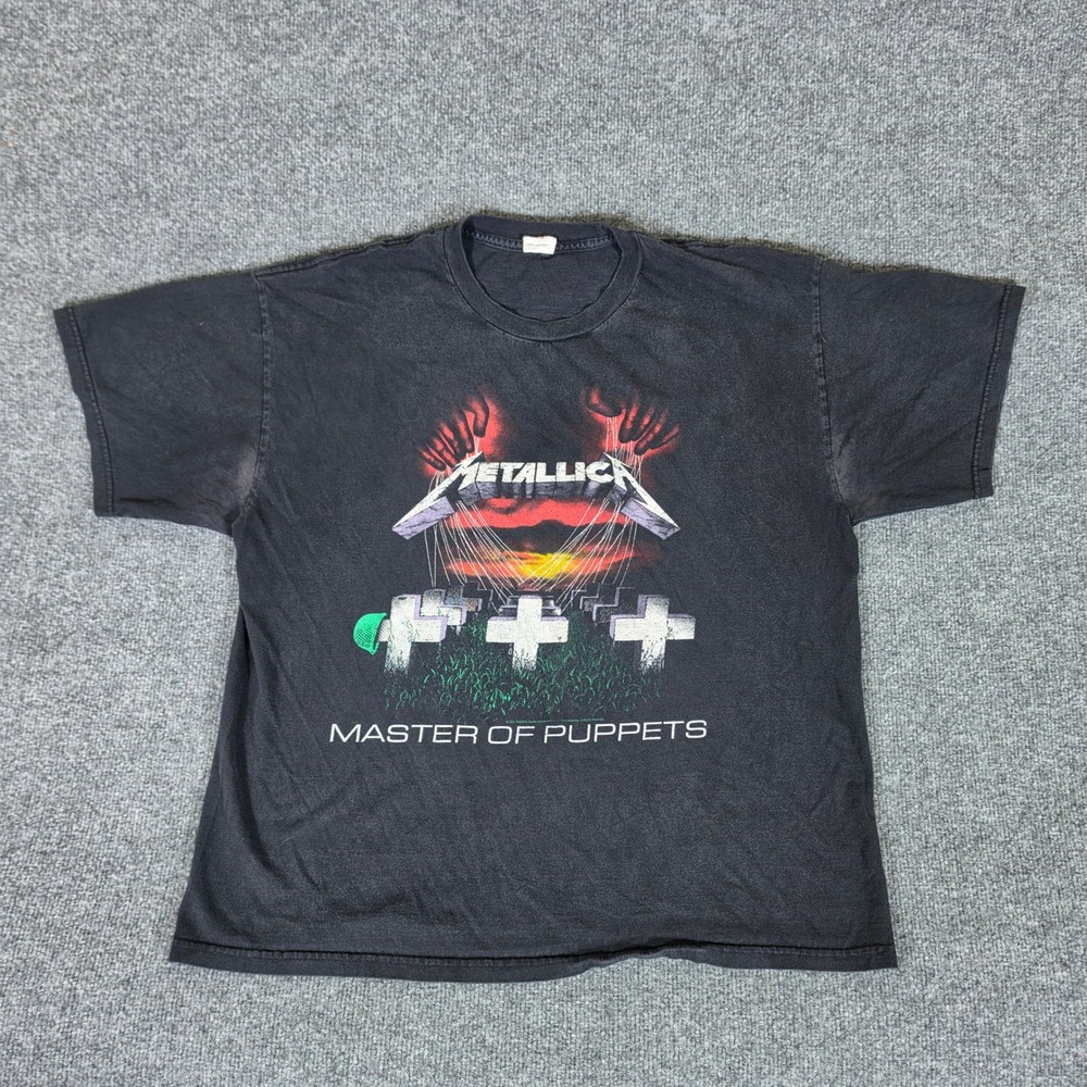 2014 Metallica Master of Puppets Band T-Shirt Mens XL Black Graphic Tee Band